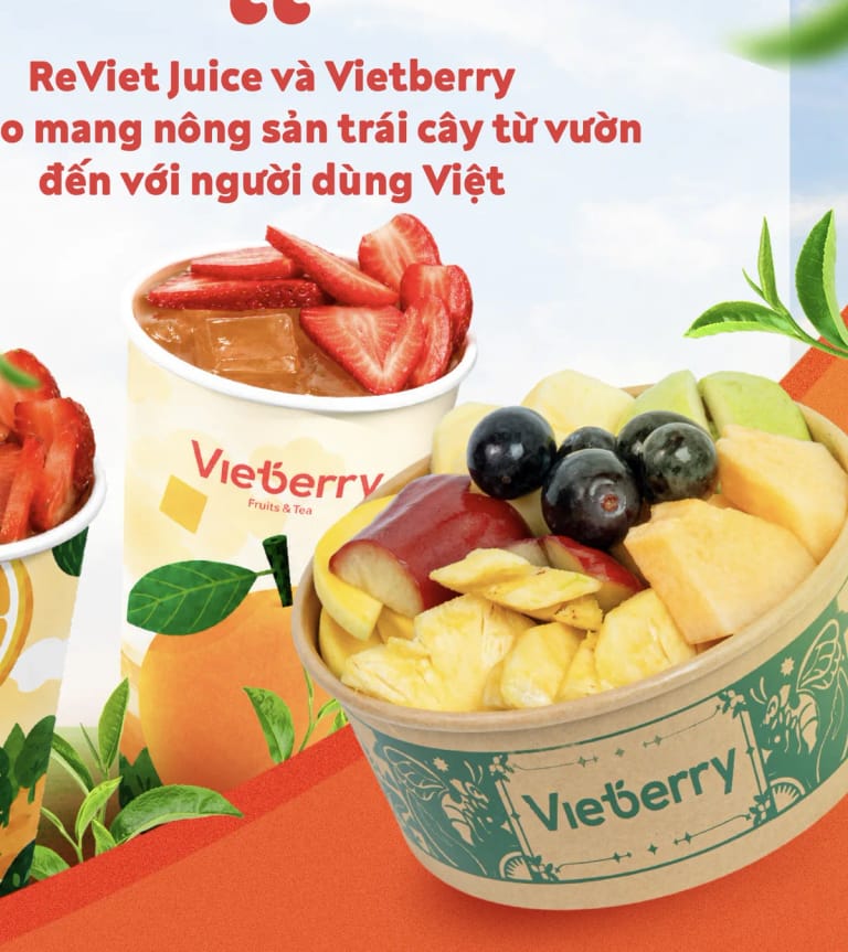 Trà trái cây và trái cây cắt sẵn Vietberry